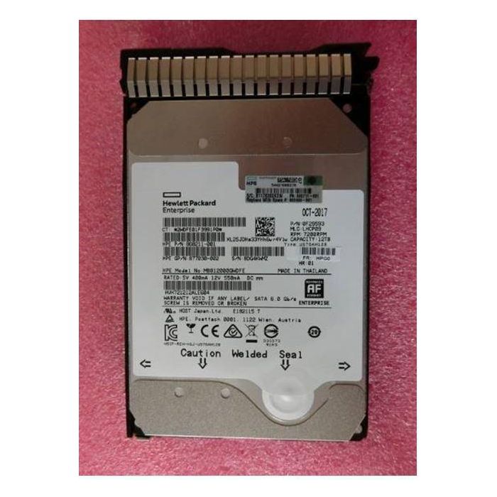 Hewlett Packard Enterprise 12000 GB 2.5" 7200 RPM HDD - Disco Duro de Sustitución Compatible con Sistemas HP