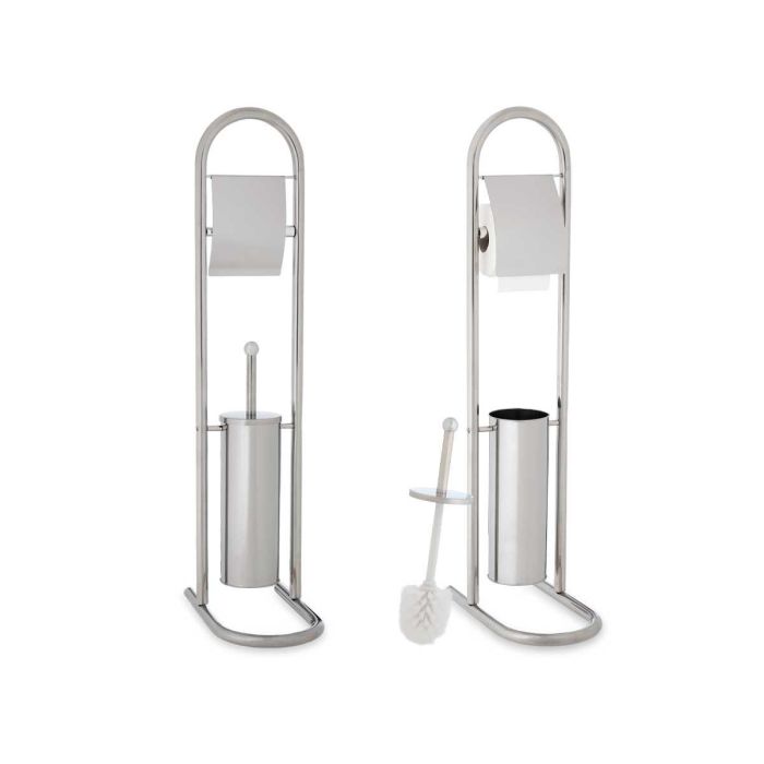 Escobillero de Metal Alto Cromado Berilo 17x75x10.5 cm, Plata (4 Unidades) 1 Escobillero de Metal Alto Cromado Berilo 17x75x10.5 cm, Plata (4 Unidades) 1