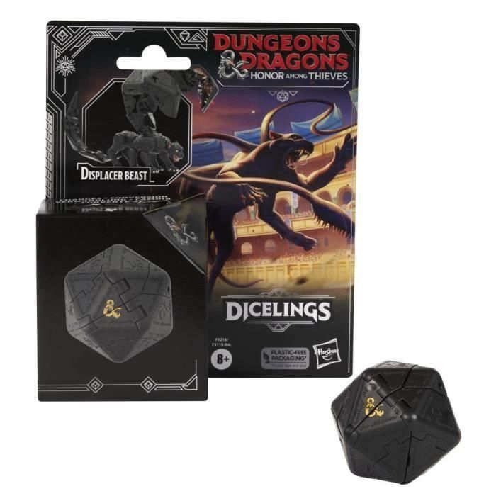 HASBRO Figura Dicelings Dungeons & Dragons: Displacer Beast - Se Convierte de Dado D20 a Monstruo