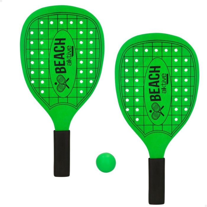 Palas de Playa con Pelota Aktive Neon Madera 20 x 40 cm (12 Unidades) 3 Palas de Playa con Pelota Aktive Neon Madera 20 x 40 cm (12 Unidades) 3