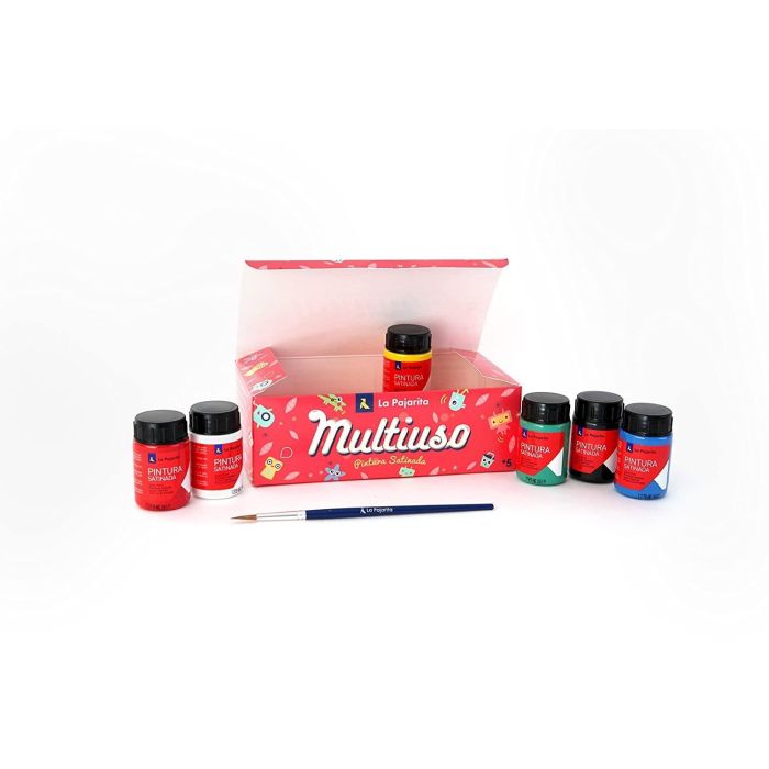 La Pajarita Témpera Escolar Bote De 35 mL Con Pince Colores Surtidos Kit 6 Unidades La Pajarita Témpera Escolar Bote De 35 mL Con Pince Colores Surtidos Kit 6 Unidades