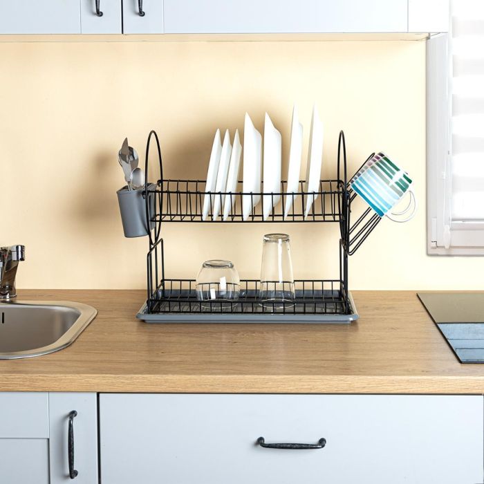 Escurridor 2 Alturas con Cubertero y Pos Armony Quid 52x23x36 cm Escurridor 2 Alturas con Cubertero y Pos Armony Quid 52x23x36 cm