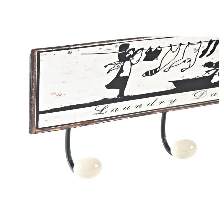 DKD Home Decor Perchero Pared Vintage Negro Blanco Metálico Pack 4 Unidades, 3 Colgadores, 37cm Ancho x 14.5cm Alto x 6cm Profundo 1 DKD Home Decor Perchero Pared Vintage Negro Blanco Metálico Pack 4 Unidades, 3 Colgadores, 37cm Ancho x 14.5cm Alto x 6cm Profundo 1