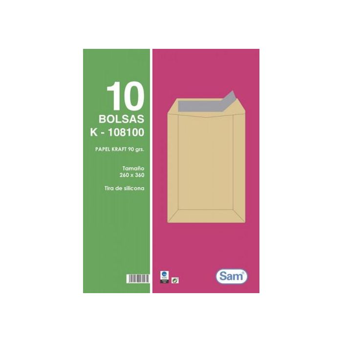 Paquetes de 10 Bolsas Blancas, con Tira de Silicona Tamaño 260X360 100 Grs. Sam 665111 Paquetes de 10 Bolsas Blancas, con Tira de Silicona Tamaño 260X360 100 Grs. Sam 665111