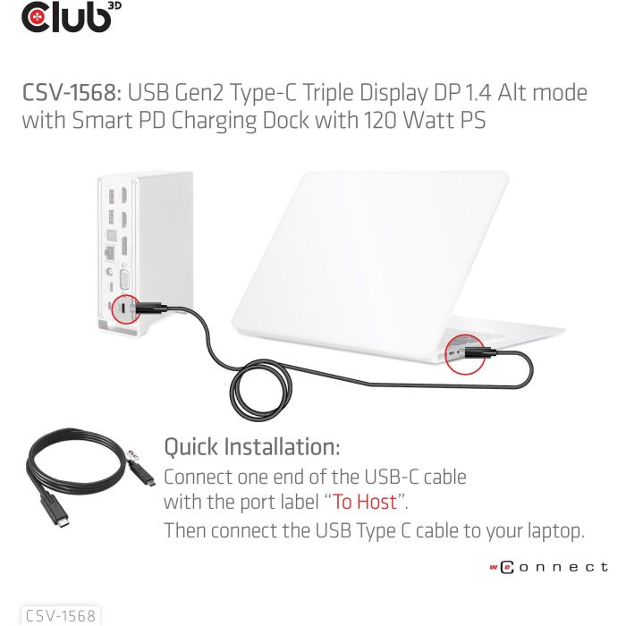 Club3D CSV-1568 Estación de Acoplamiento USB-C 4K 100W con 6xUSB3, DP, 2xHDMI, VGA, LAN, Power Delivery 120W 11 Club3D CSV-1568 Estación de Acoplamiento USB-C 4K 100W con 6xUSB3, DP, 2xHDMI, VGA, LAN, Power Delivery 120W 11