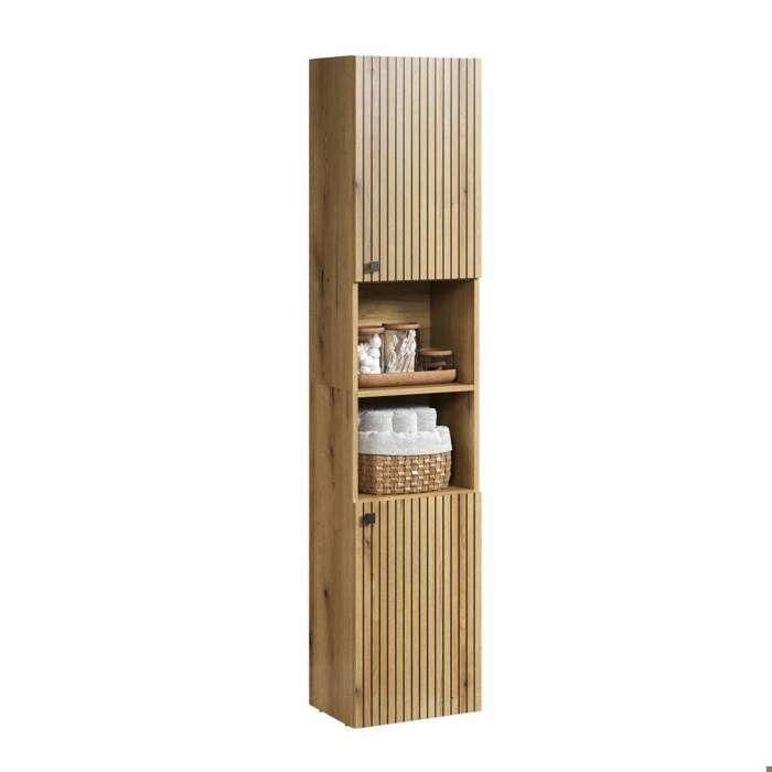Columna de baño - Decoración roble - L40 x H186 x D31cm - PURE BLISS 5 Columna de baño - Decoración roble - L40 x H186 x D31cm - PURE BLISS 5