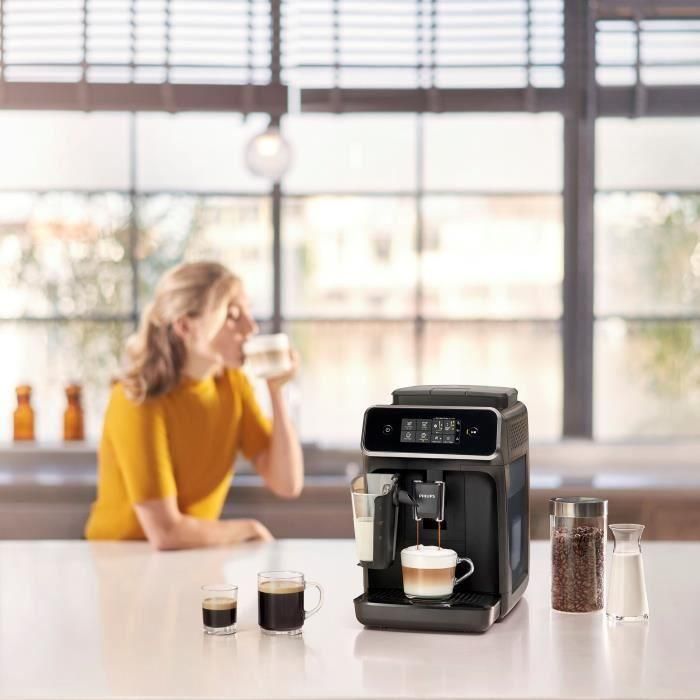 Machine Expresso Automatic Crusher - Philips - Serie 2200 - EP2230/10 - Mat Black - Pantalla táctil - 3 bebidas 4 Machine Expresso Automatic Crusher - Philips - Serie 2200 - EP2230/10 - Mat Black - Pantalla táctil - 3 bebidas 4