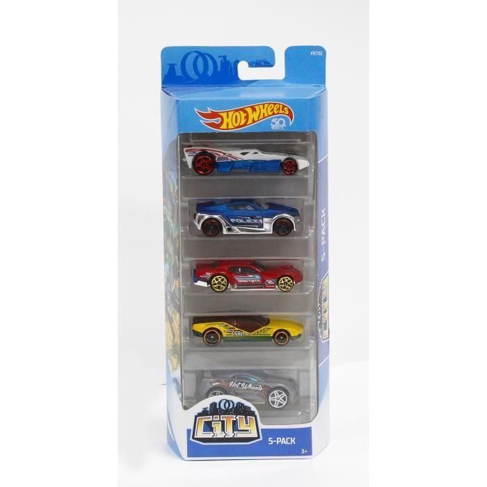 Hot Wheels Pack De 5 Vehiculos 1806 Coches Metalicos A Escala 1/64 Coleccionables