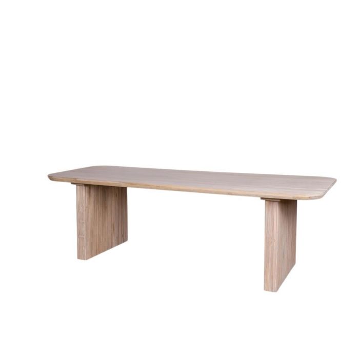DKD Home Decor Mesa Tropical de Madera de Teca Desmontable, 250 cm Ancho, 100 cm Largo, 77 cm Alto