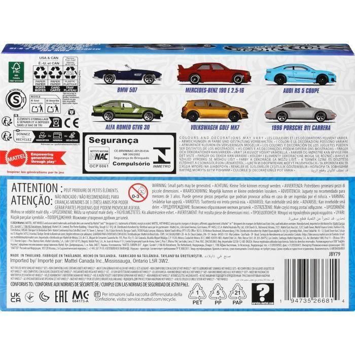 Hot Wheels JBY79 Euro Style Multipack - Coches de Juguete Pequeños - Set de Vehículos para Niños y Niñas a partir de 3 Años 2