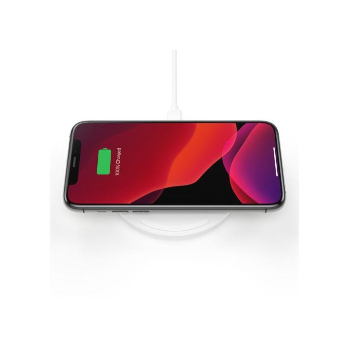 Belkin WIA001VFWH Cargador inalámbrico de auto para teléfono móvil con carga rápida Quick Charge 3.0, Blanco