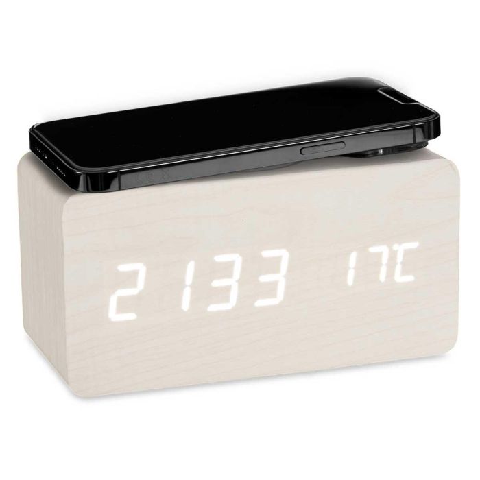 Reloj con Alarma, Cargador USB, Movimiento y Temperatura - Blanco Giftdecor 15x7.5x7 cm (12 Unidades) 3 Reloj con Alarma, Cargador USB, Movimiento y Temperatura - Blanco Giftdecor 15x7.5x7 cm (12 Unidades) 3