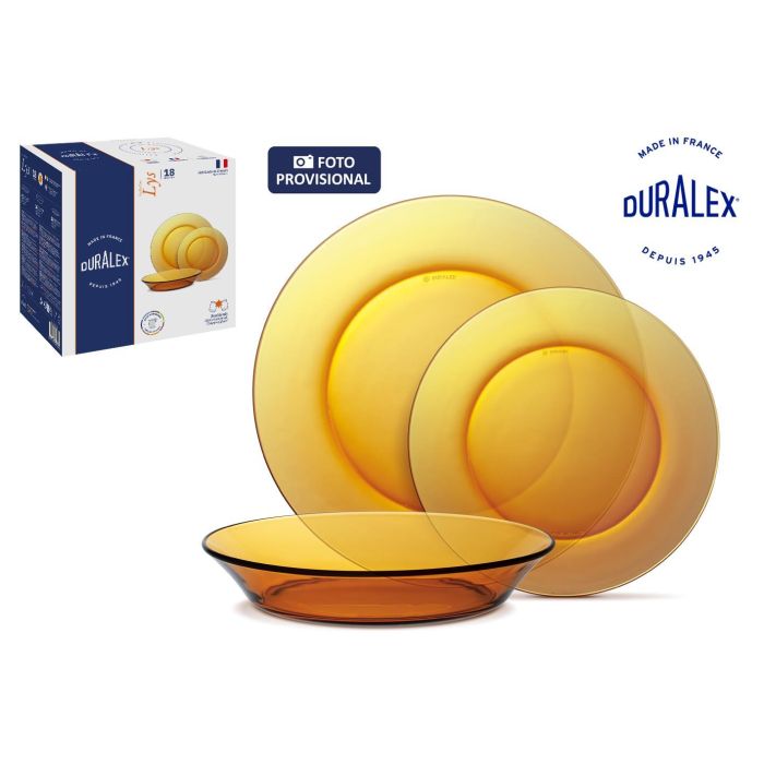 Duralex Vajilla Lys Ambar 18 Piezas (2 Unidades)