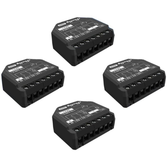 Shelly 2PM Gen3 Relé Doble WiFi Bluetooth 16A, 2 Canales, Paquete de 4