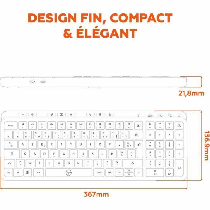 Teclado Mobility Lab KP450W Compact Negro Gris 9