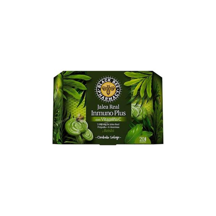 Black Bee Inmuno + Reishi Estuche 20 Vial Negro-Verde Black Bee Inmuno + Reishi Estuche 20 Vial Negro-Verde