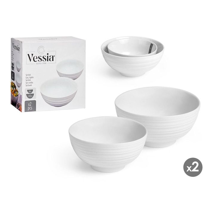 Set Bol Grande Y Pequeño Blanco Vessia 20X9CM (12 Unidades) Set Bol Grande Y Pequeño Blanco Vessia 20X9CM (12 Unidades)