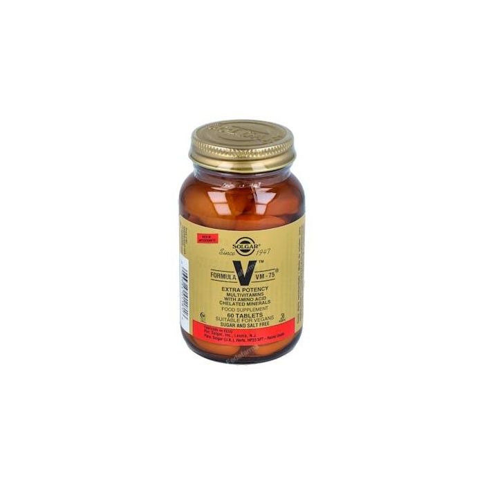 SOLGAR Formula Vm 75 (Uno Al Día) Vitaminas y Minerales 60 Comprimidos para el Sistema Inmune