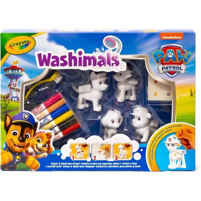 Juego Crayola Washimals Paw Patrol Set 4 Mascotas (+3 Años) 4