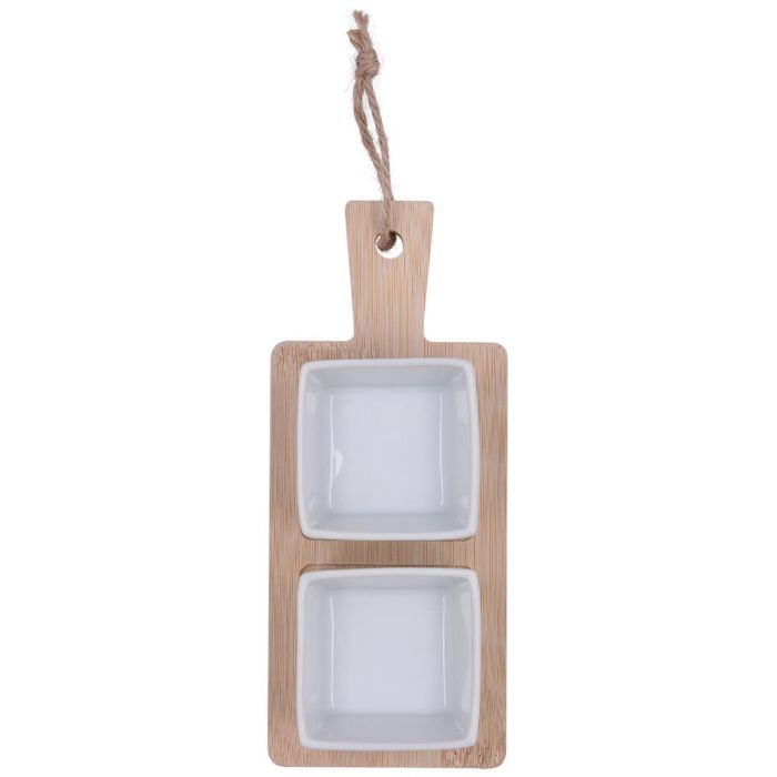 Tabla Aperitivo Bambú Cerámica Tapas Quid 20x8,5x4,6 cm 1