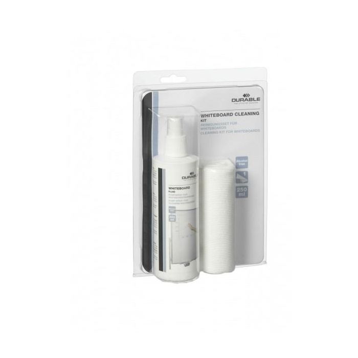 Durable 5833-00 Set Limpieza Pizarra Blanca con Pumpspray y Microfibra - 250x250mm