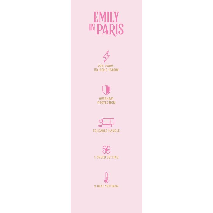 Secador De Pelo Plegable "Emily In Paris" (6 Unidades) 2 Secador De Pelo Plegable "Emily In Paris" (6 Unidades) 2