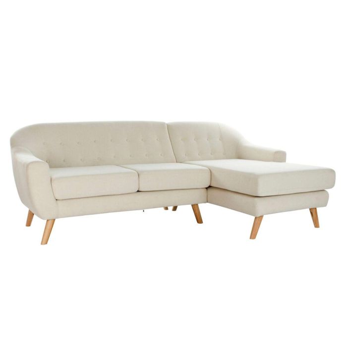 Sofa Scandi DKD Home Decor Crema 144 x 84 x 226 cm