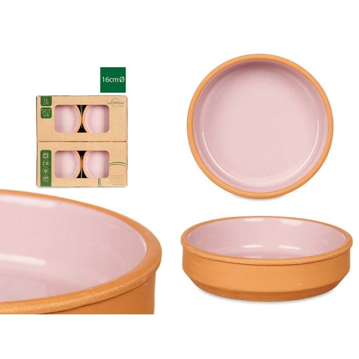 Set 4 Cazuelas Barro 16 Cm Color Rosa La Dehesa (6 Unidades) Set 4 Cazuelas Barro 16 Cm Color Rosa La Dehesa (6 Unidades)