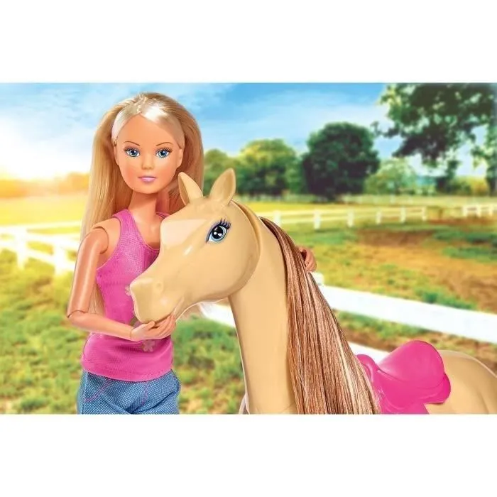Simba Steffi Love Adorable Caballo - Muñeca con Caballo de 29 Cm 4