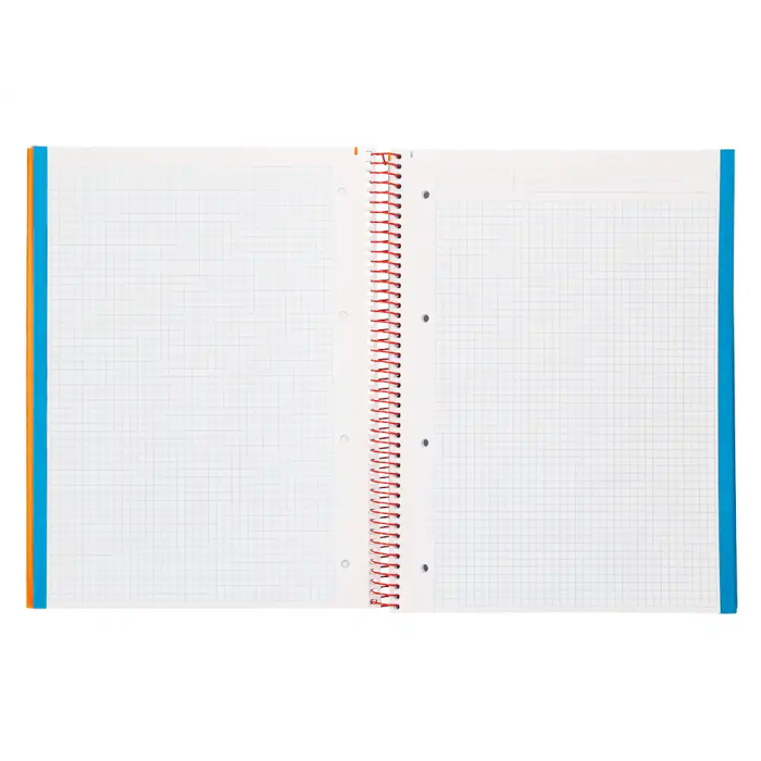 Liderpapel Cuaderno espiral Micro Jolly A4 Micro perforado 140 hojas Cuadro 5mm 75gr Tapa Forrada Color Naranja 5