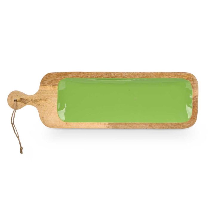 Bandeja Rectangular con Asa de Madera Mango Verde Giftdecor 50x14x3 cm (6 Unidades) 2 Bandeja Rectangular con Asa de Madera Mango Verde Giftdecor 50x14x3 cm (6 Unidades) 2