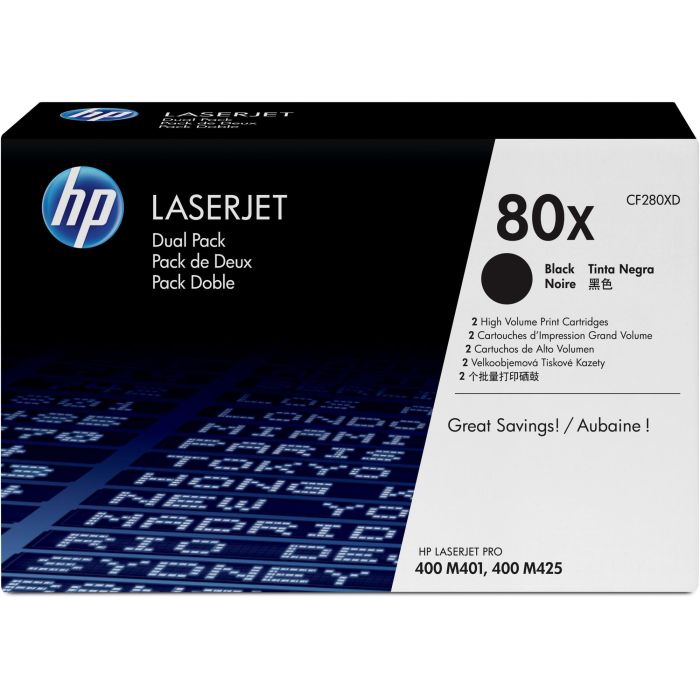 HP nº80X Toner Negro Pack 2