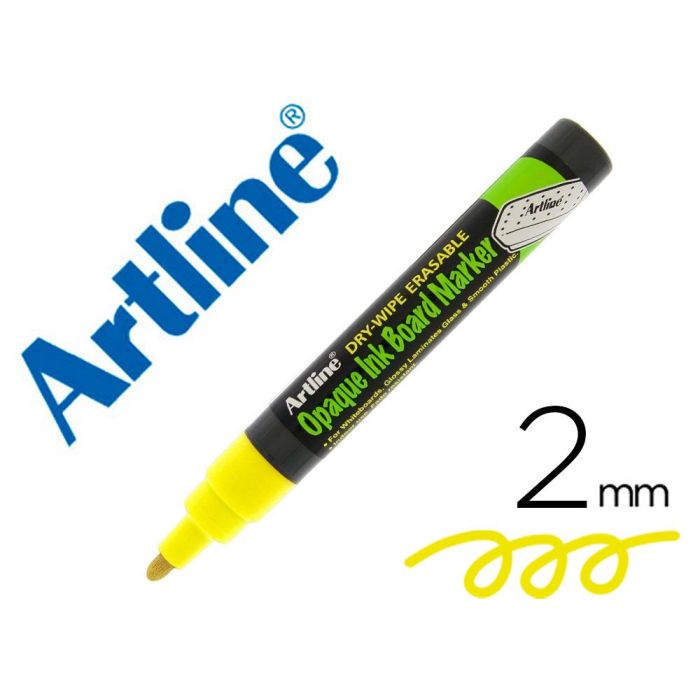 Rotulador Artline Pizarra Epd-4 Color Amarillo Fluorescente Opaque Ink Board Punta Redonda 2 mm 12 unidades