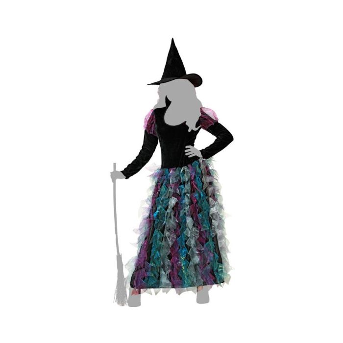 Disfraz de Bruja para Mujer Adulta, Vestido Largo Verde con Falda de Tul y Sombrero - Perfecto para Halloween, Talla M-L 4