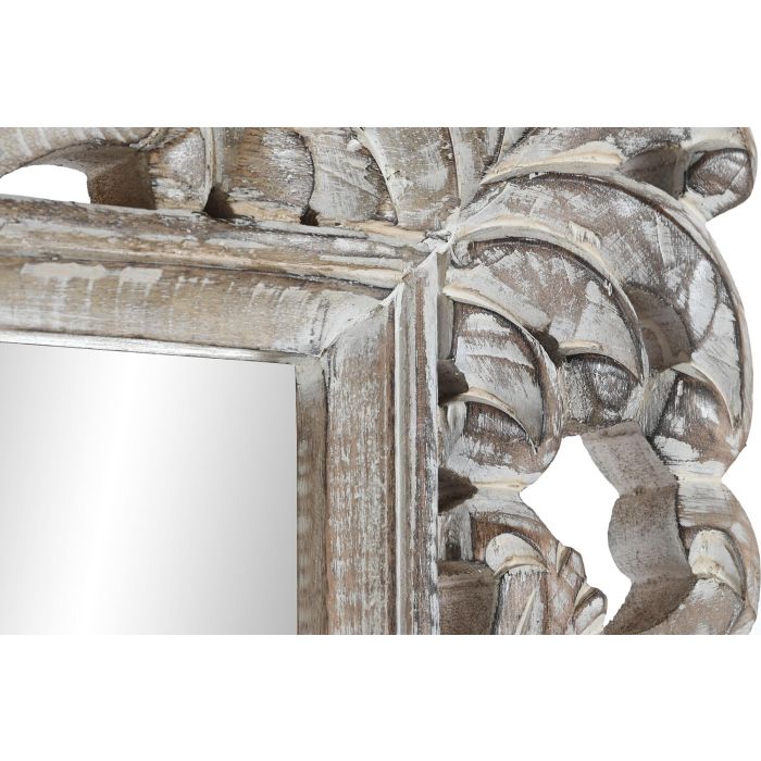 DKD Home Decor Espejo Neoclásico de Mango y Cristal Blanco Natural 182 x 61 cm 2