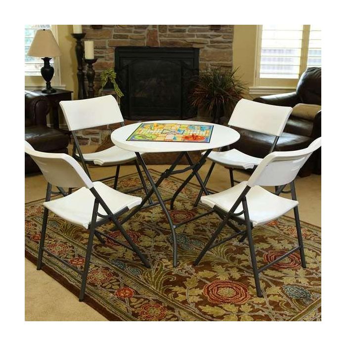 Mesa auxiliar Lifetime Blanco 83,5 x 73,5 x 83,5 cm Acero Plástico 6