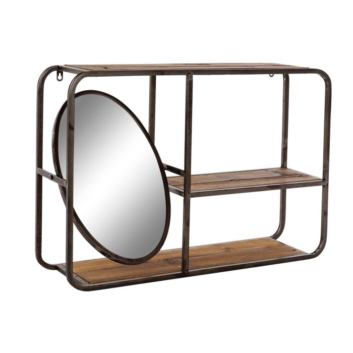 DKD Home Decor Estantería de Diseño Loft con 2 Estantes de Madera y Metal, Marrón Oscuro / Negro (Alto 50 x Ancho 73 x Profundo 19 cm) 3
