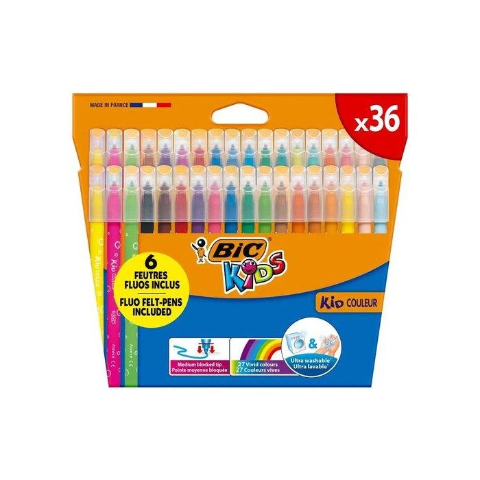 Rotulador Fibra Bic Kids Ultra Lavable Caja De 36