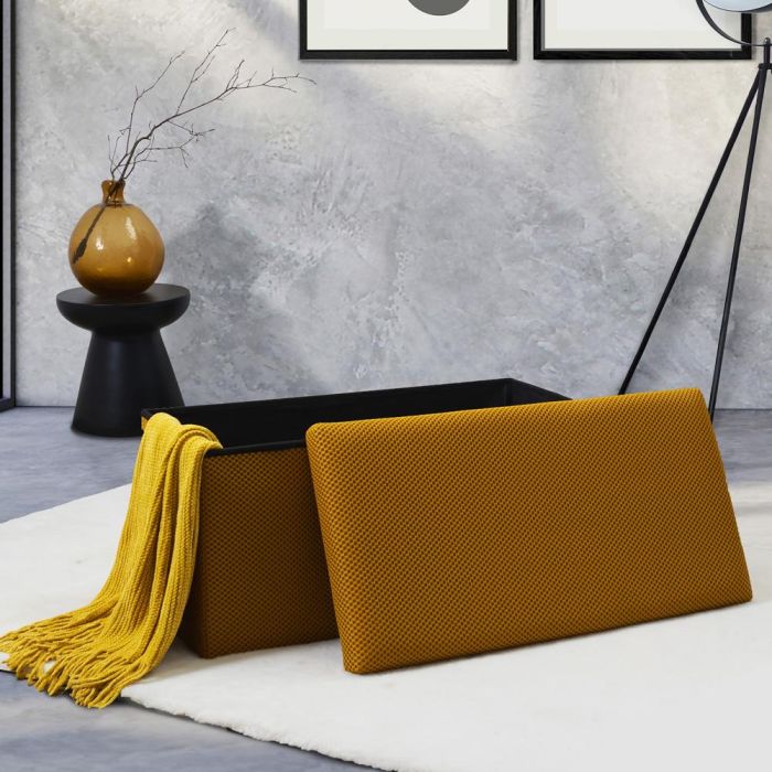 Banco-Puf Plegable Atom Mostaz Home Deco Factory 1 Banco-Puf Plegable Atom Mostaz Home Deco Factory 1