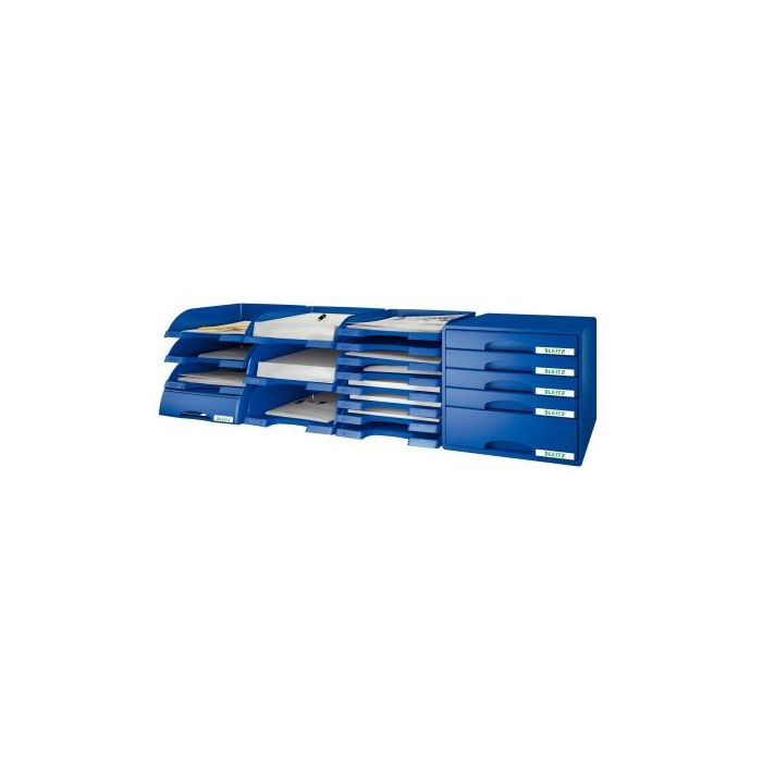 Bandeja Sobremesa Leitz Plus Jumbo Opaca Color Azul 255x357x103 mm 4 unidades 4