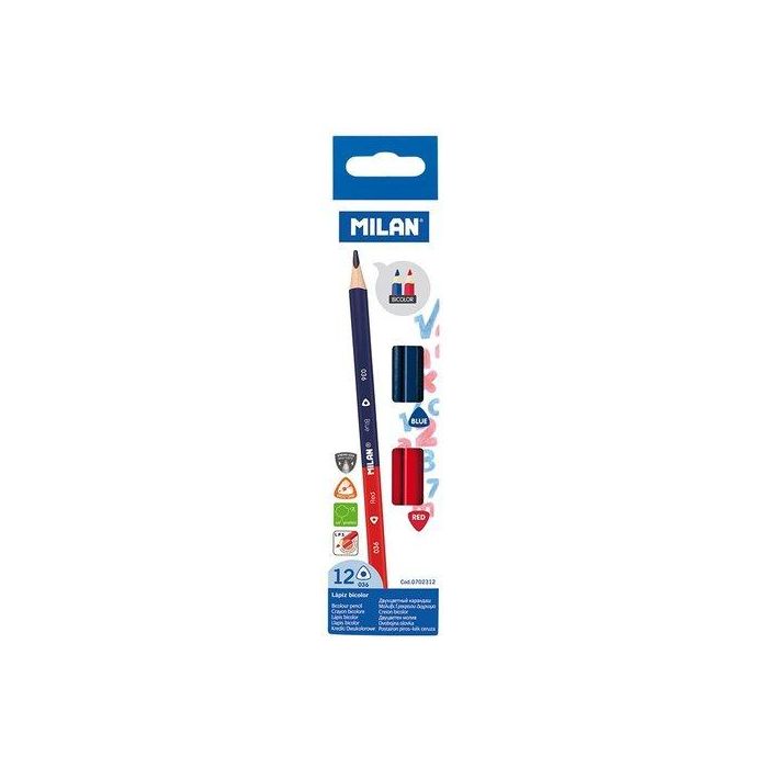 Lapices Milan Bicolor Azul/Rojo Caja De 12