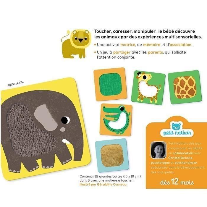 Nathan Animales al Tacto para Bebés - Juego Sensorial Multisensorial con Estimulación Motora y Memoria (+12 Meses) 2