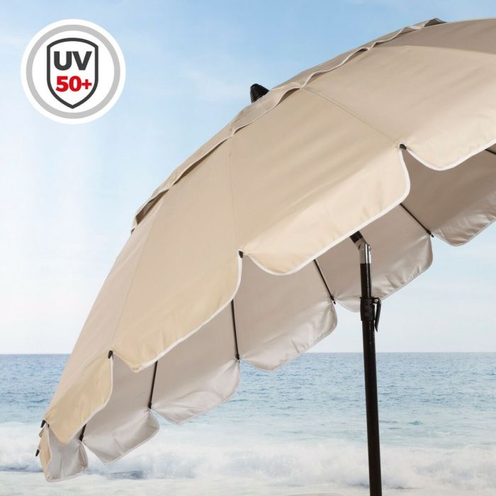 Sombrilla Aktive Crema Aluminio 240 x 235 x 240 cm (6 Unidades) 4 Sombrilla Aktive Crema Aluminio 240 x 235 x 240 cm (6 Unidades) 4