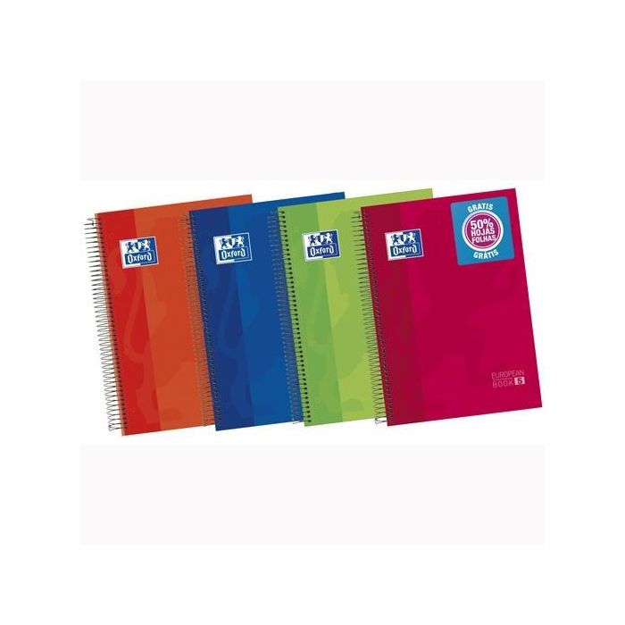 Oxford Cuaderno Classic Europeanbook 5 Write&Erase 120H 50% Gratis A4+ 1 Línea Microperforado T-Extradura C-Surtidos