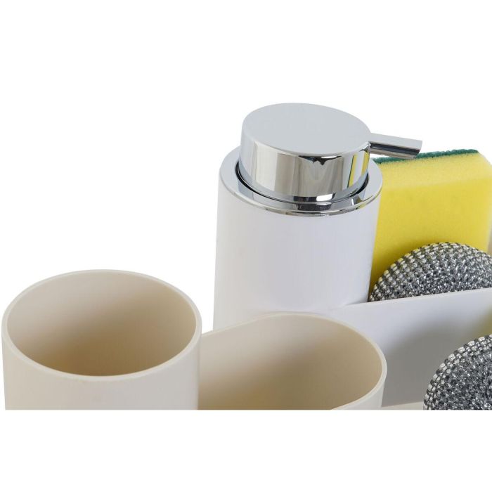 DKD Home Decor Dosificador Basicos para Estropajo Beige Blanco 7.5 x 15 x 17 cm (2 Unidades) 2 DKD Home Decor Dosificador Basicos para Estropajo Beige Blanco 7.5 x 15 x 17 cm (2 Unidades) 2