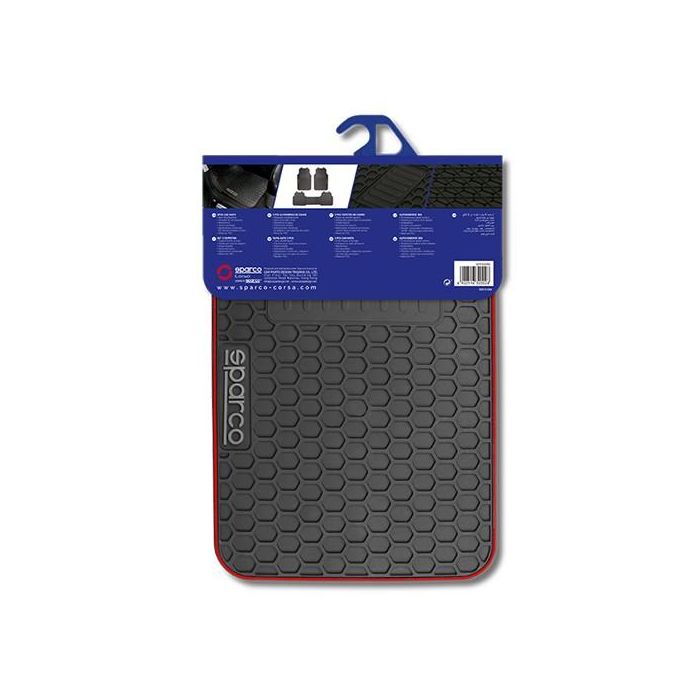 Alfombra F500 Negro-Rojo Pvc Sparco 3 Piezas Cs4 SPCF500RD 3 Alfombra F500 Negro-Rojo Pvc Sparco 3 Piezas Cs4 SPCF500RD 3