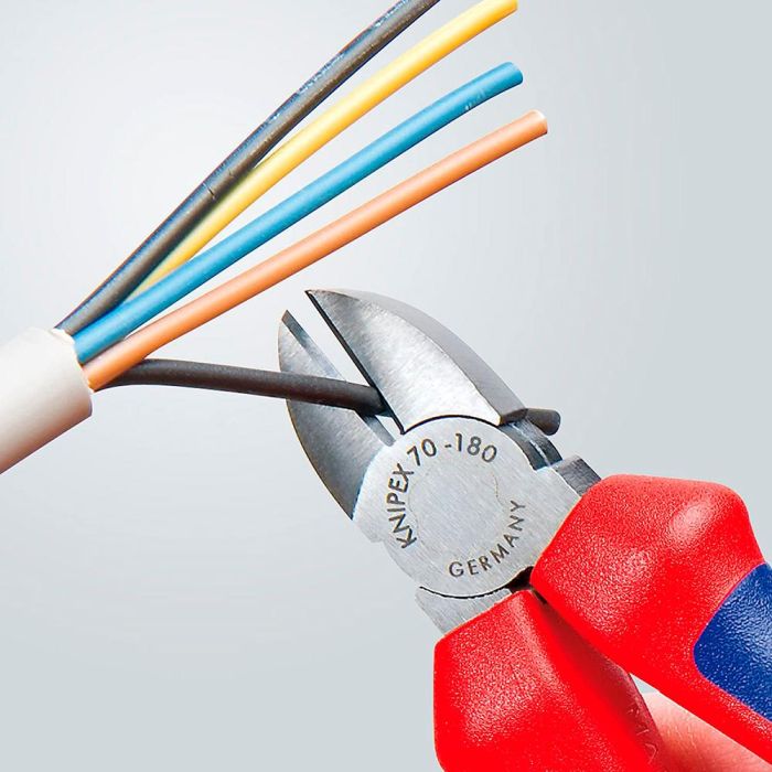 Knipex Alicates de corte diagonal 7002180 185x54x22mm 180mm filo con bisel 2 Knipex Alicates de corte diagonal 7002180 185x54x22mm 180mm filo con bisel 2