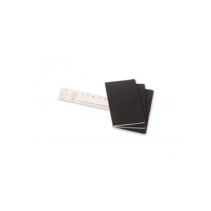 Cuaderno Moleskine Cahier 13X21 80H Horizontal Negra Set De 3 4