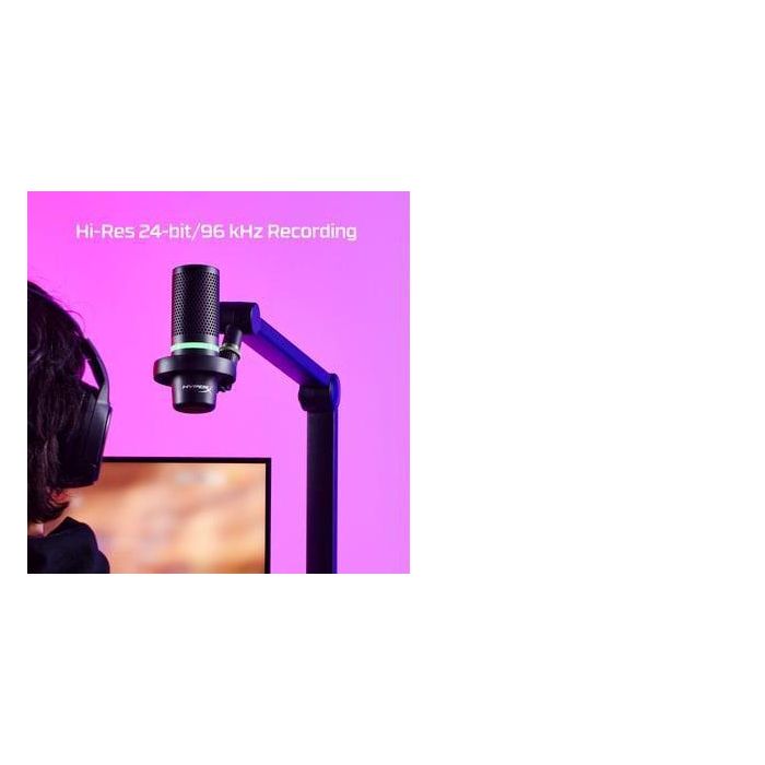 HP HyperX DuoCast Micrófono USB Negro, Iluminación RGB, Hi-Res 24-bit/96kHz, Shock Mount, Tap-to-Mute, para Gaming y Streaming en PC, PS5, PS4, Mac 6