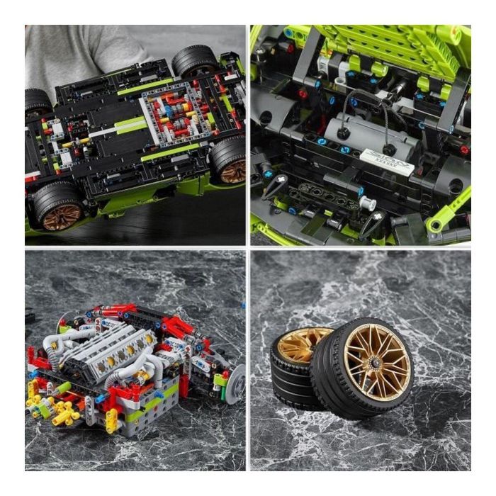 LEGO 42115 Technic Lamborghini Sián FKP 37 Kit de Construcción, Modelo Deportivo Verde Lima con Llantas Doradas 1